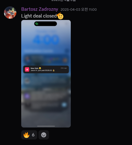 Client closed another deal — new sales rolling in